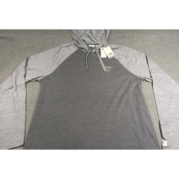 Vans Off The Wall Tee Hoodie Sweatshirt Men's XXL Two Tone Black/Gray NWT - Picture 5 of 14